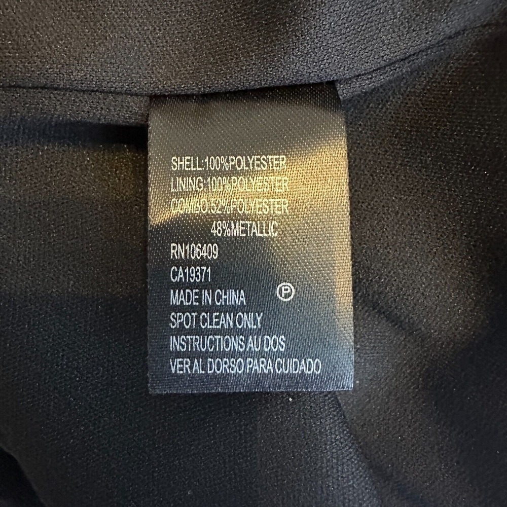 Tahari Arthur S Levine Dress Women Plus 18W Black Gold Metallic Asymmetrical NWT - Picture 4 of 10